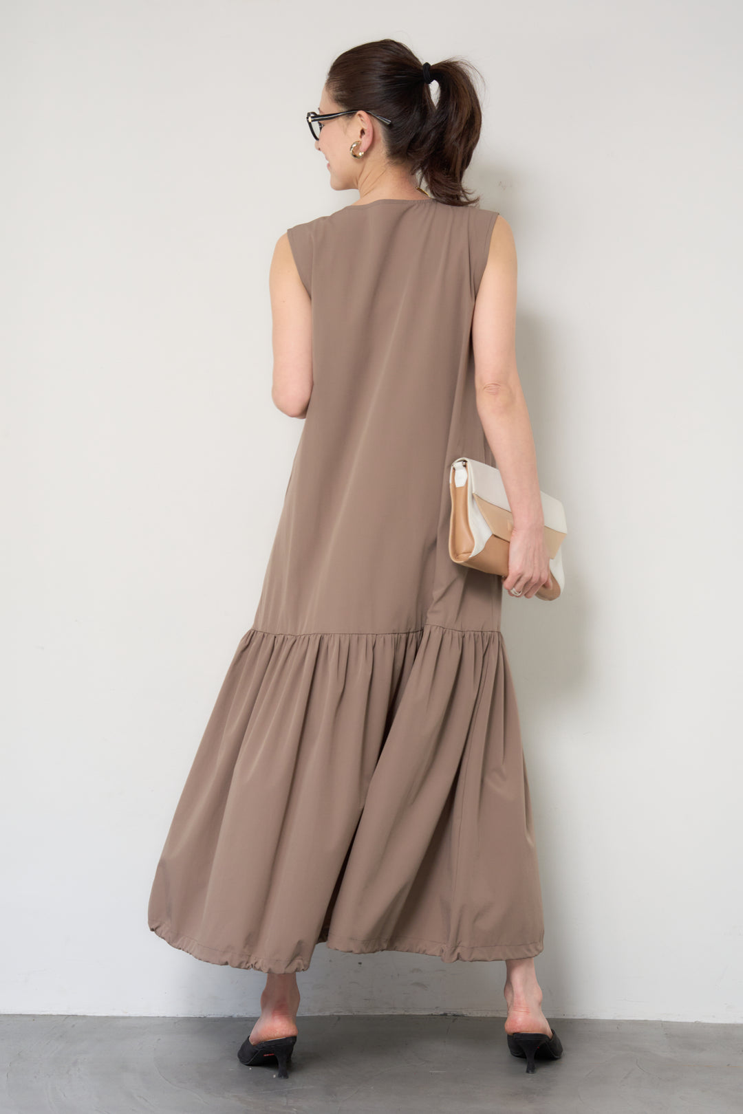 【接触冷感】2WAYヘム ノースリーブワンピース