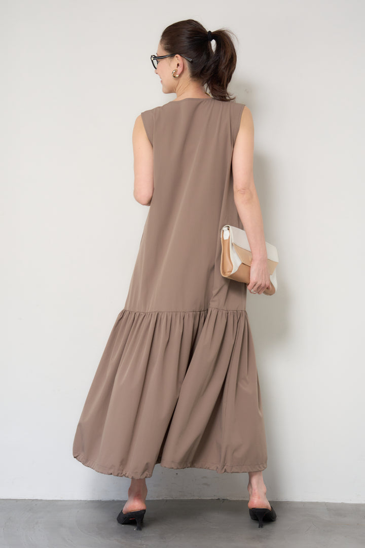 【接触冷感】2WAYヘム ノースリーブワンピース