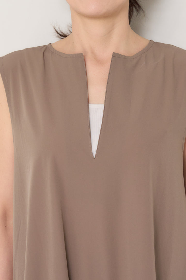 【接触冷感】2WAYヘム ノースリーブワンピース