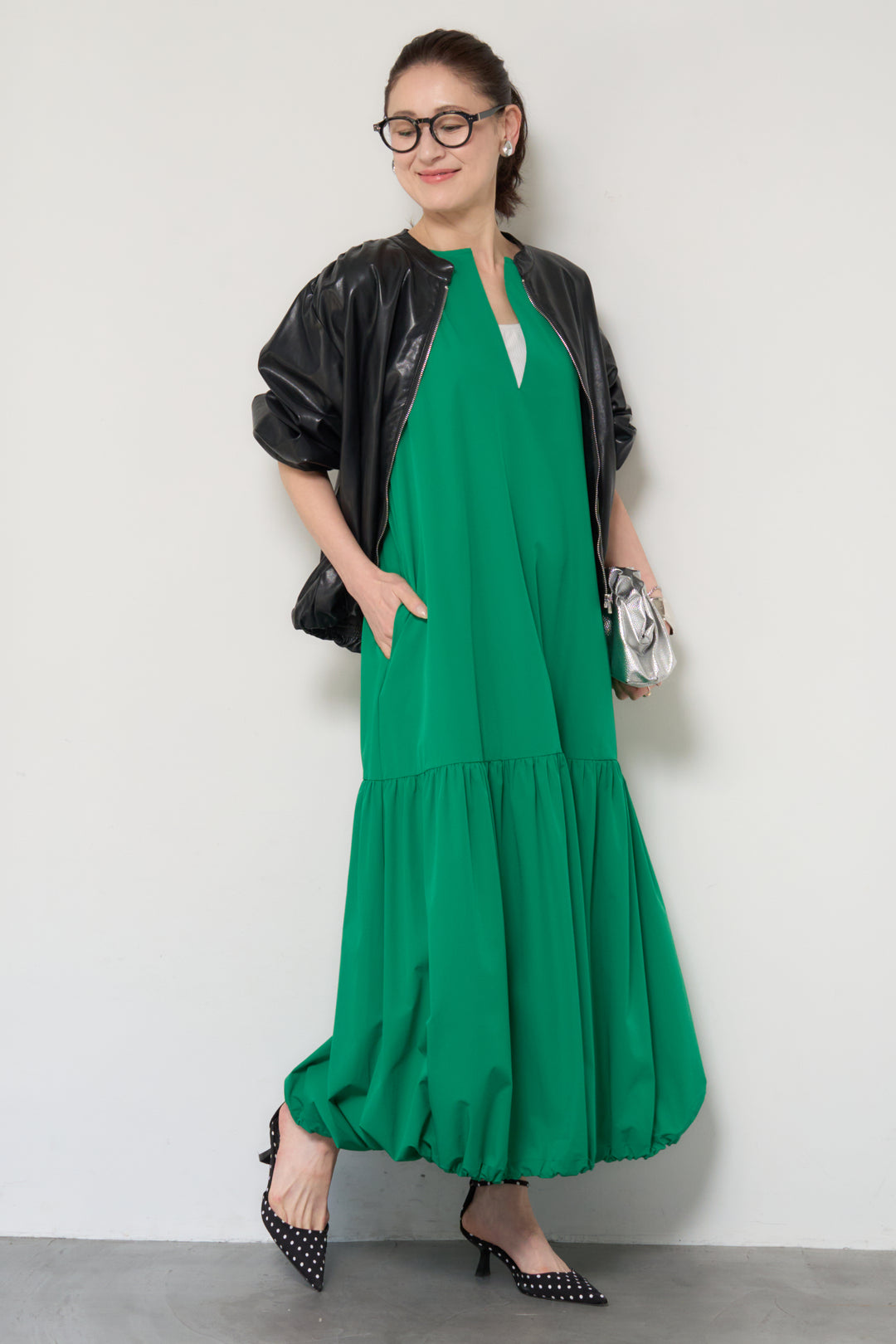 【接触冷感】2WAYヘム ノースリーブワンピース