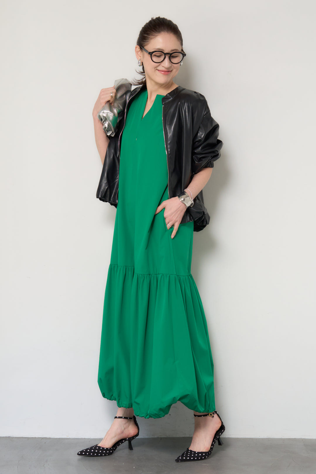 【接触冷感】2WAYヘム ノースリーブワンピース