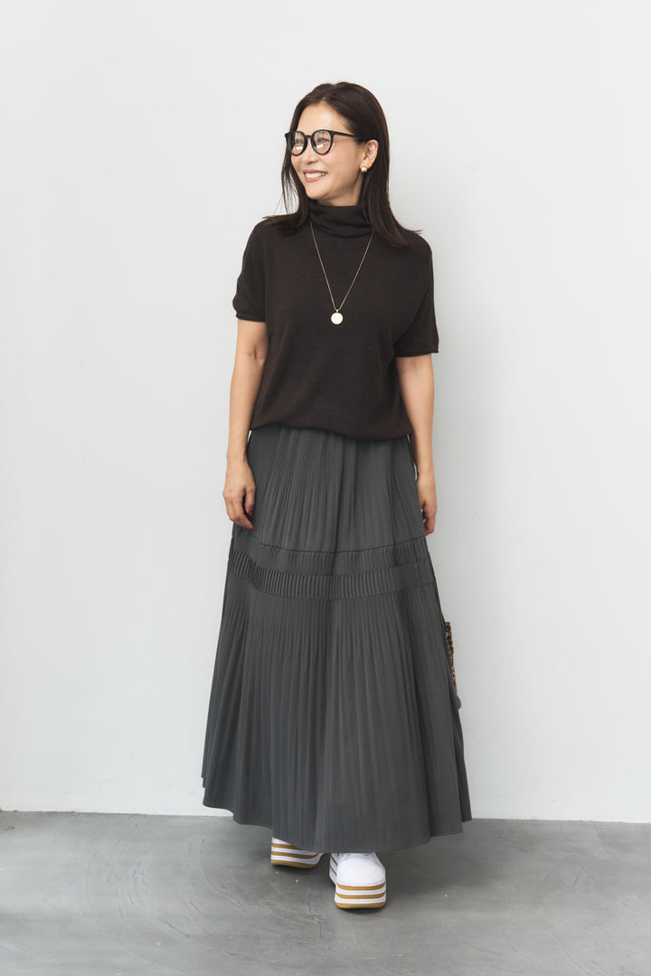 シンプルタートルネック 半袖ニット