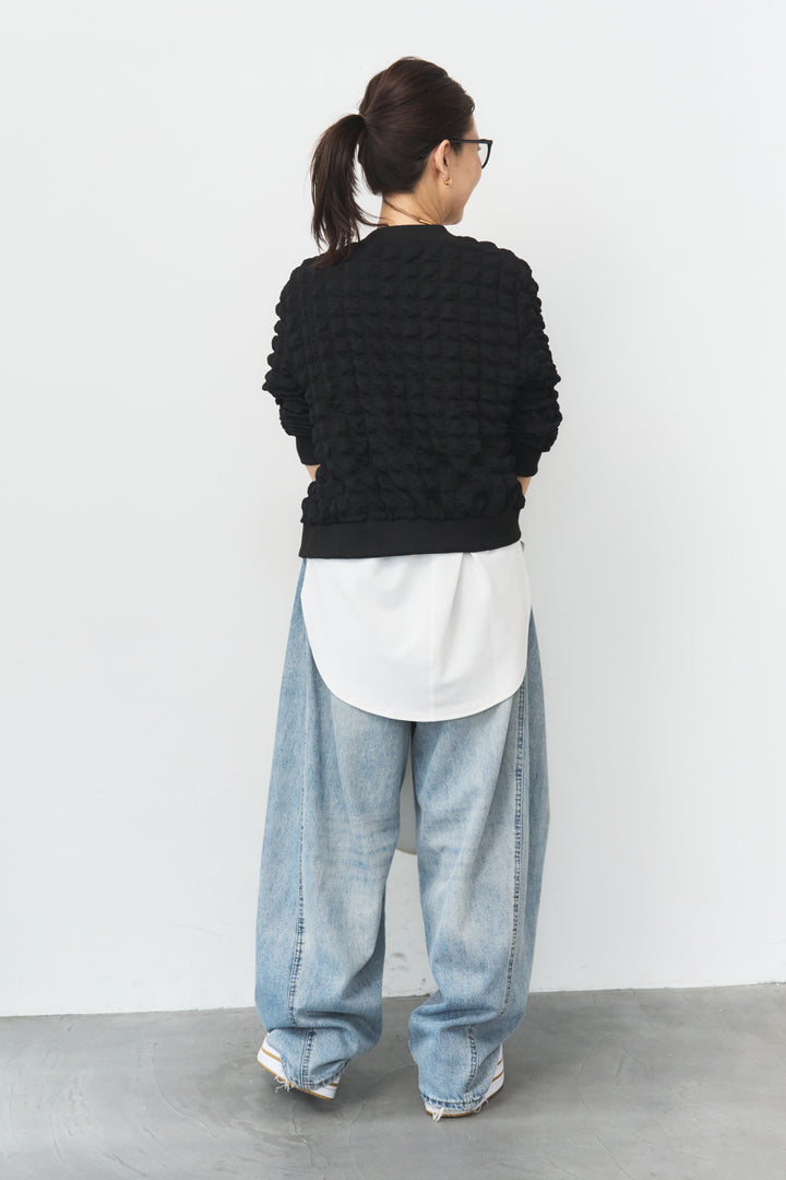 立体フォルム フロントジップブルゾン