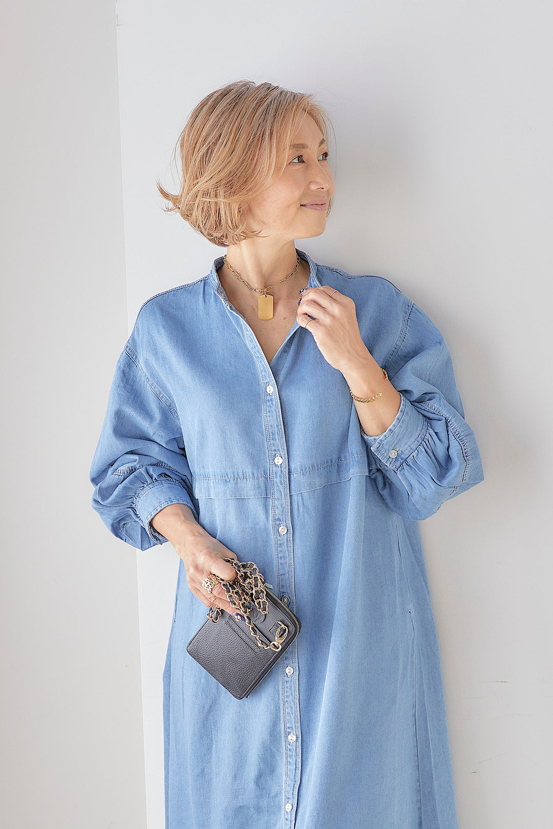 Tencel denim shirt dress