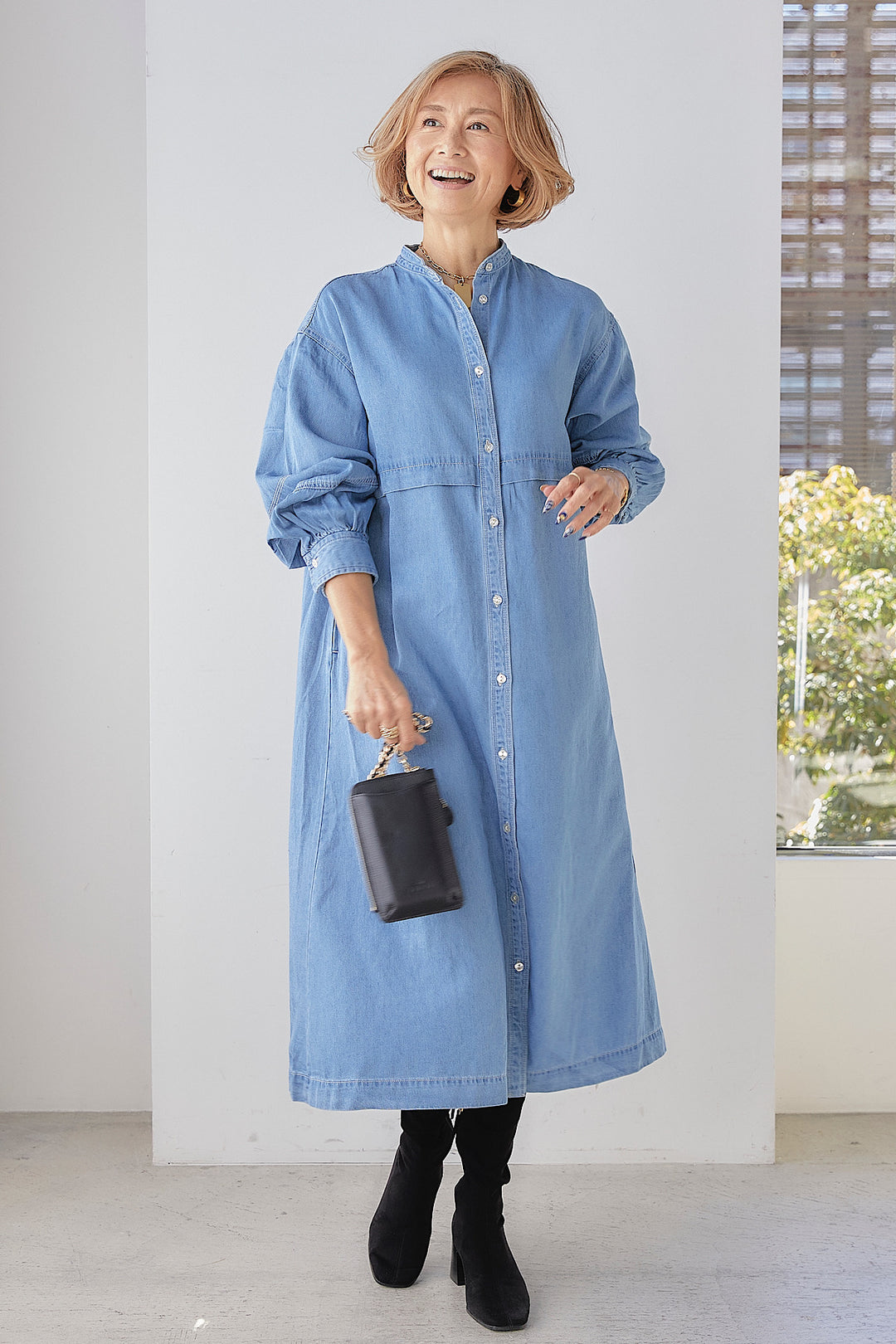 Tencel denim shirt dress