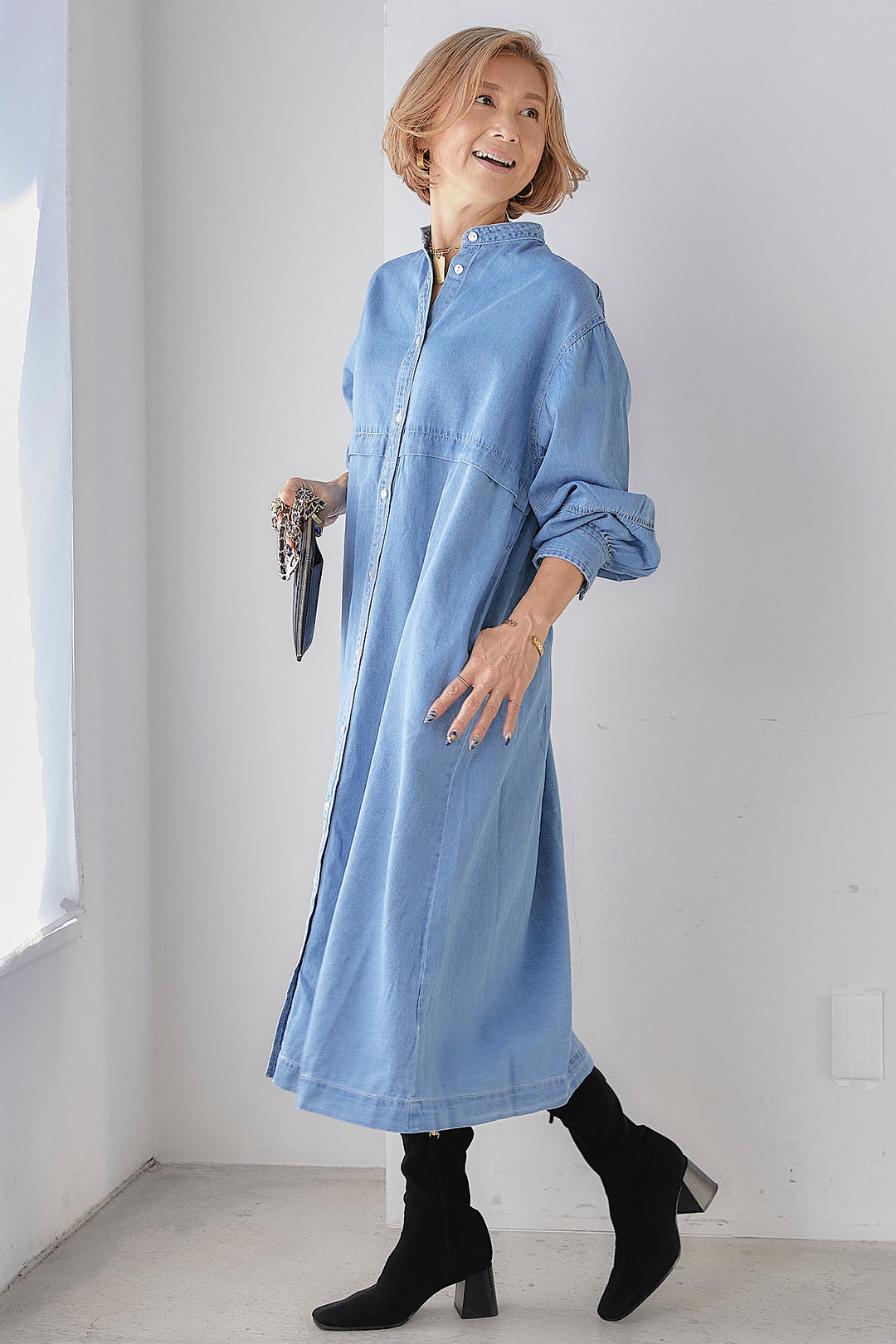 Tencel denim shirt dress